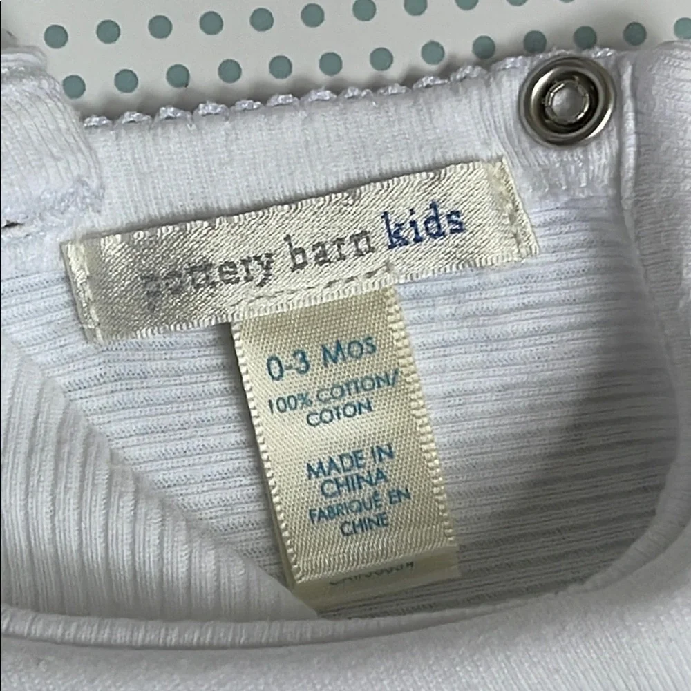 Pottery Barn Kids White Bodysuit with Peter Pan Collar
